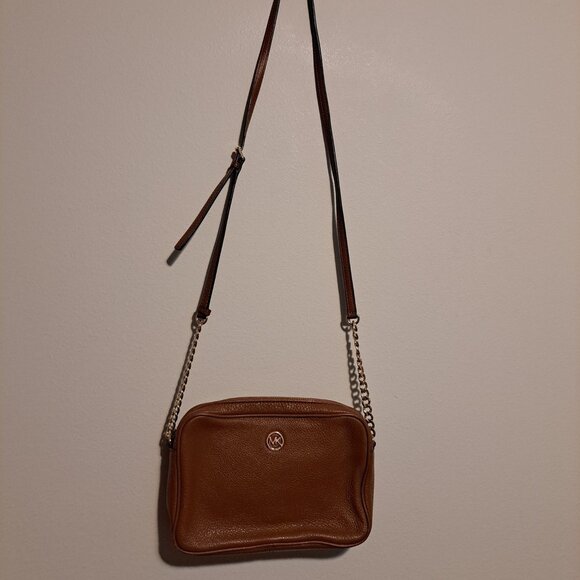Michael Kors Tan Pebble Leather Shoulder Bag - Picture 1 of 11